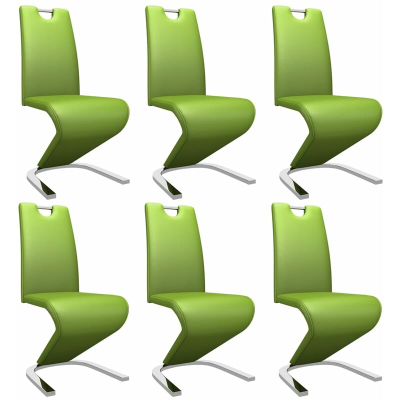 

Sillas de comedor forma de zigzag 6 uds cuero sintético verde
