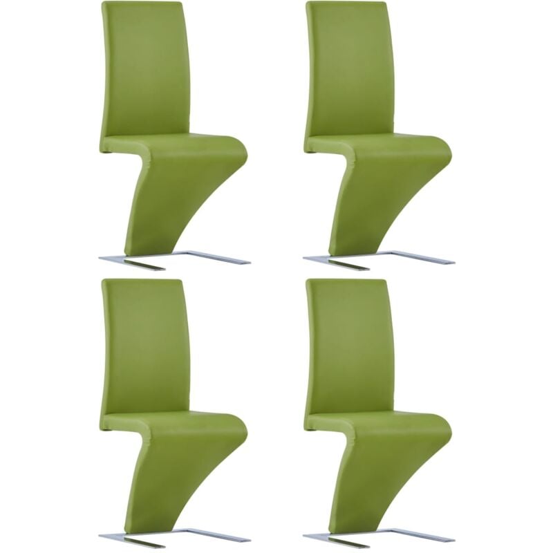 

Sillas de Comedor Forma de Zigzag Cuero Sintético 4 Unidades Verde - Verde - Vidaxl