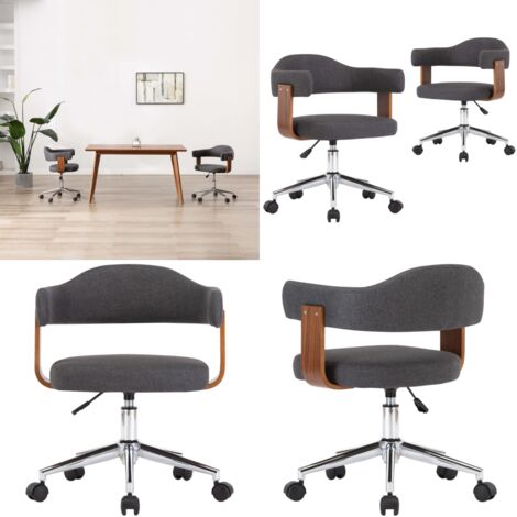 Sillas de comedor girartorias 2 uds madera curvada y tela gris - Sillas de comedor - Sillas de comedor giratorias