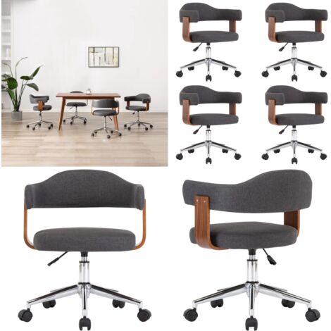 Sillas de comedor girartorias 4 uds madera curvada y tela gris - Sillas de comedor - Sillas de comedor ajustables