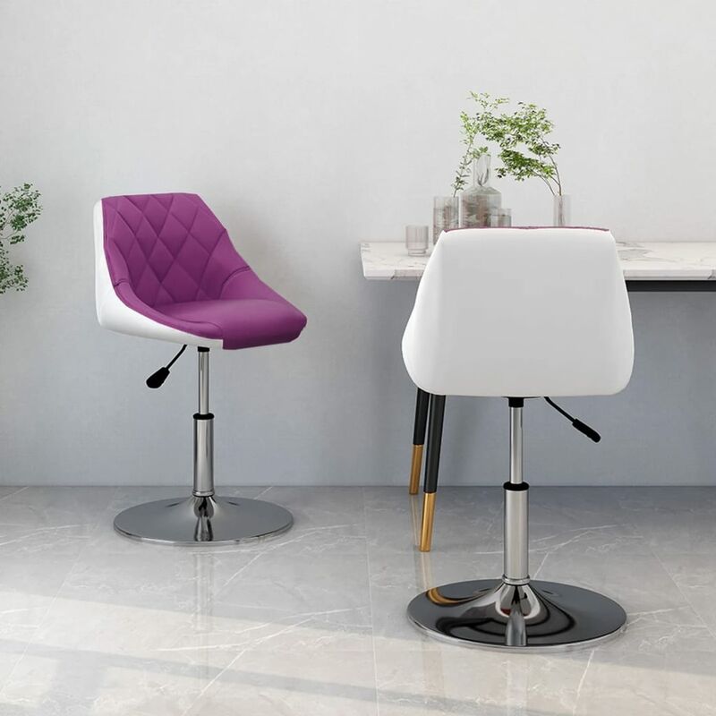 

Sillas de comedor giratoria 2 uds cuero sintético morado blanco