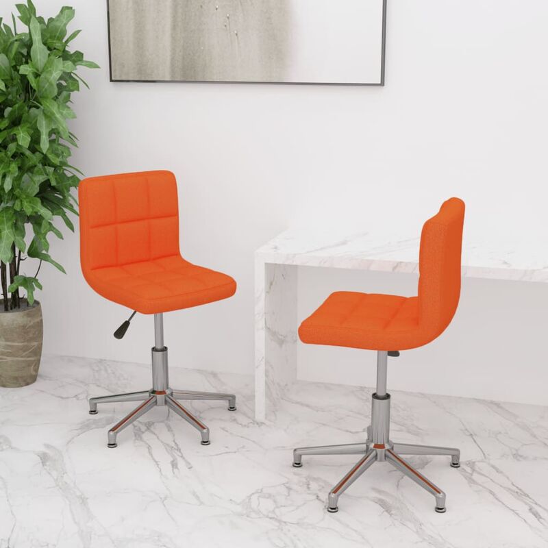 

Sillas de comedor giratorias 2 uds cuero sintético naranja