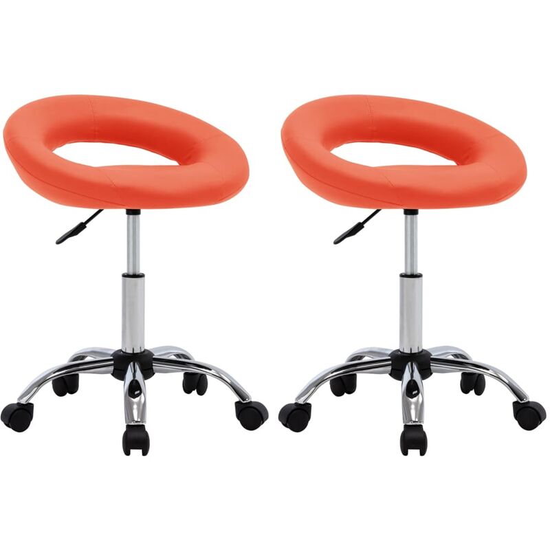 

Sillas de comedor giratorias 2 uds cuero sintético naranja