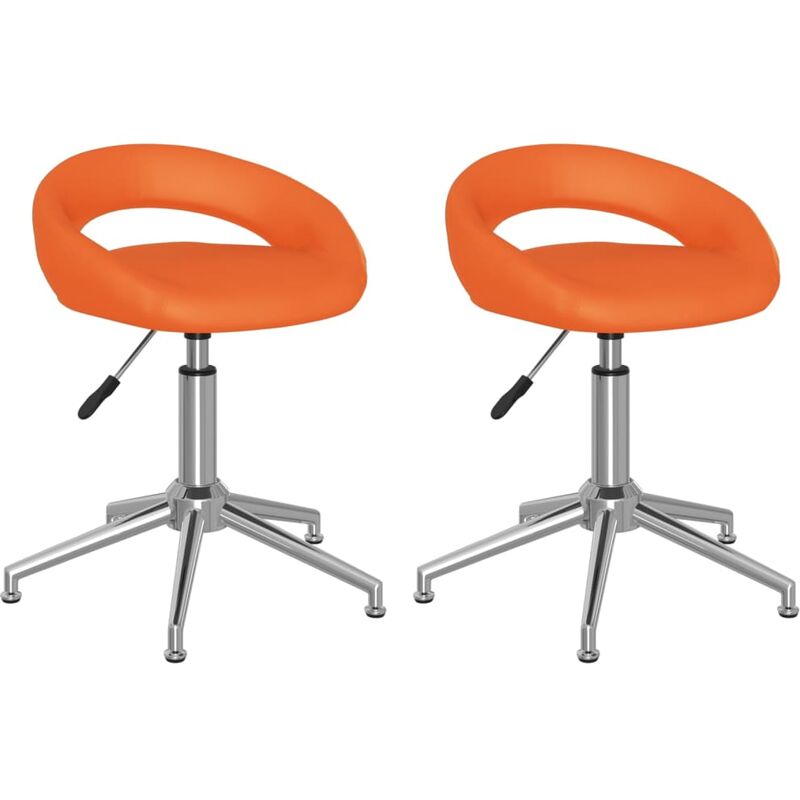 

Sillas de comedor giratorias 2 uds cuero sintético naranja