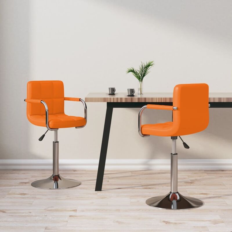 

Sillas de comedor giratorias 2 uds cuero sintético naranja
