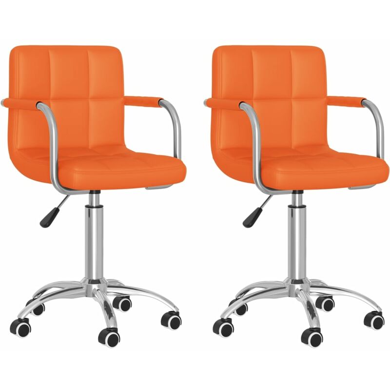 

Sillas de comedor giratorias 2 uds cuero sintético naranja
