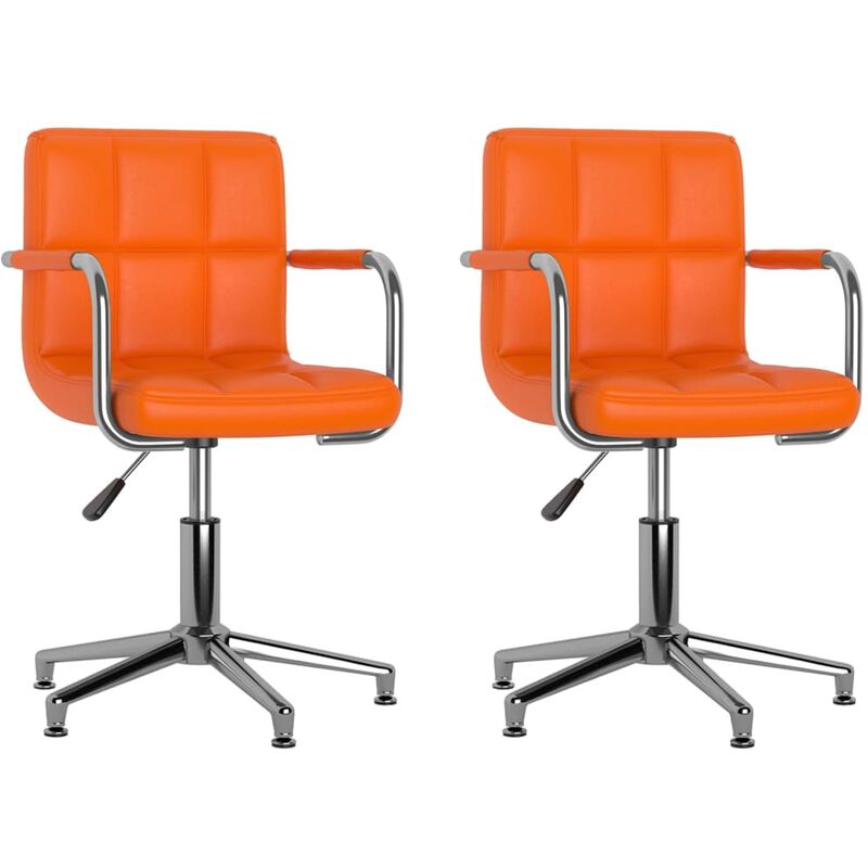 

Sillas de comedor giratorias 2 uds cuero sintético naranja