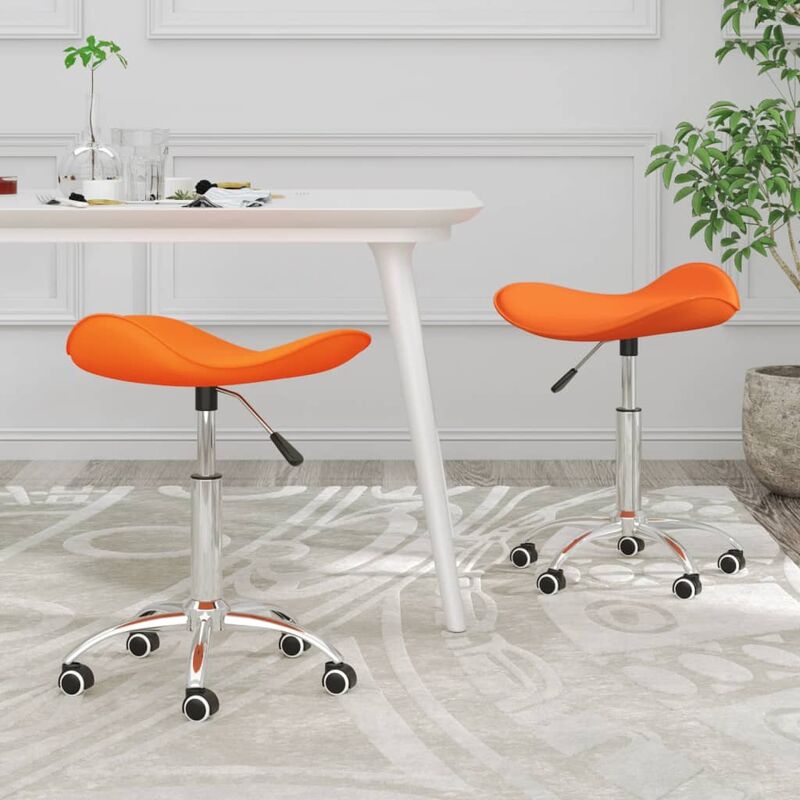 

Sillas de comedor giratorias 2 uds cuero sintético naranja