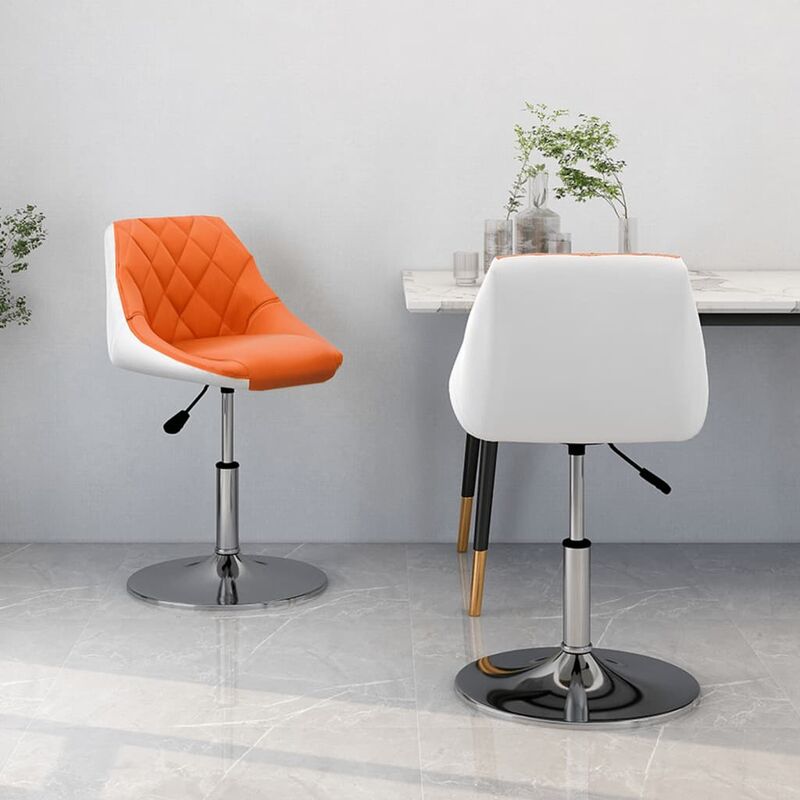 

Sillas de comedor giratorias 2 uds cuero sintético naranja y blanco