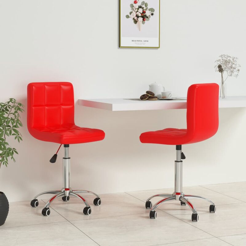 

Sillas de comedor giratorias 2 uds cuero sintético rojo