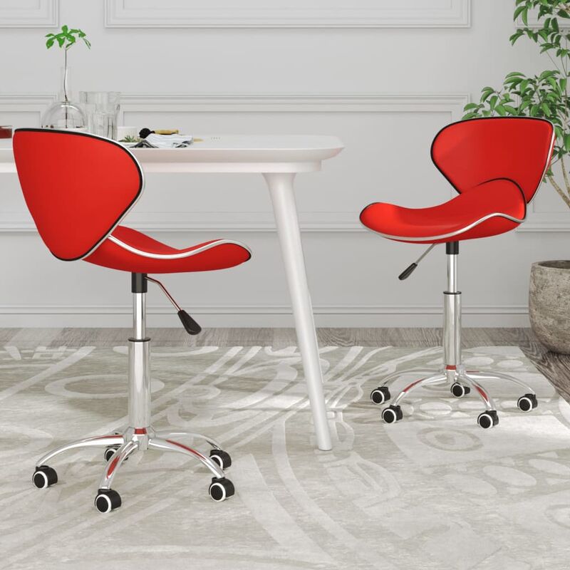 

Sillas de comedor giratorias 2 uds cuero sintético rojo
