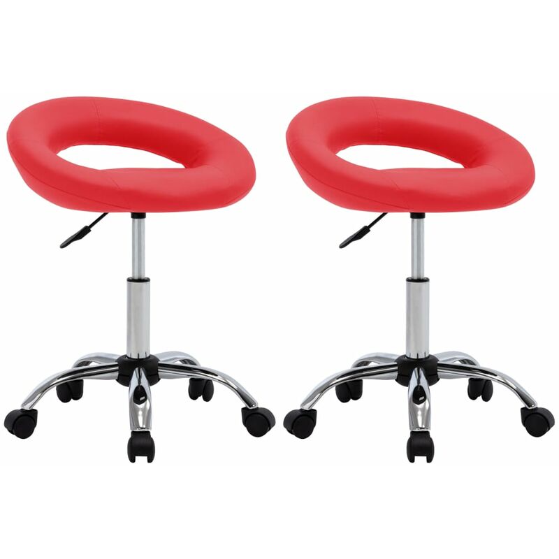 

Sillas de comedor giratorias 2 uds cuero sintético rojo
