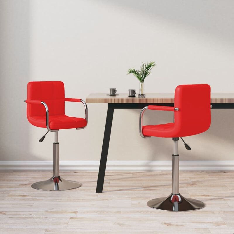

Sillas de comedor giratorias 2 uds cuero sintético rojo