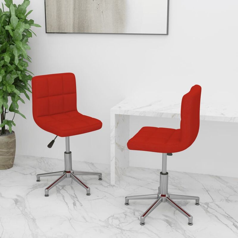 

Sillas de comedor giratorias 2 uds cuero sintético rojo tinto