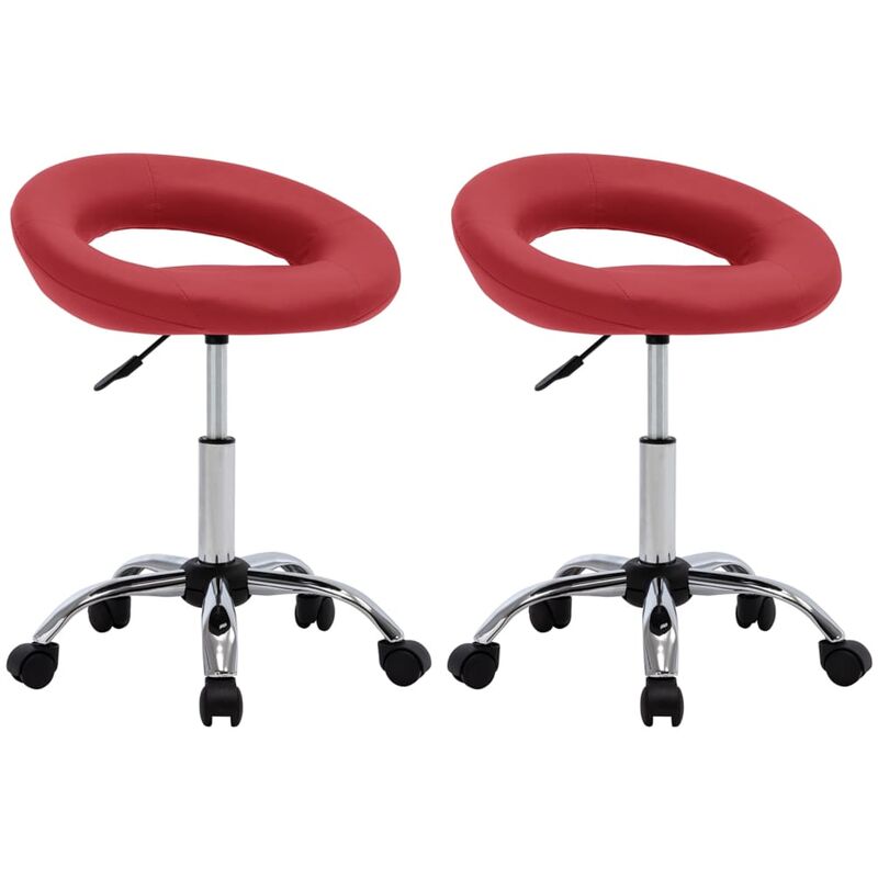 

Sillas de comedor giratorias 2 uds cuero sintético rojo tinto