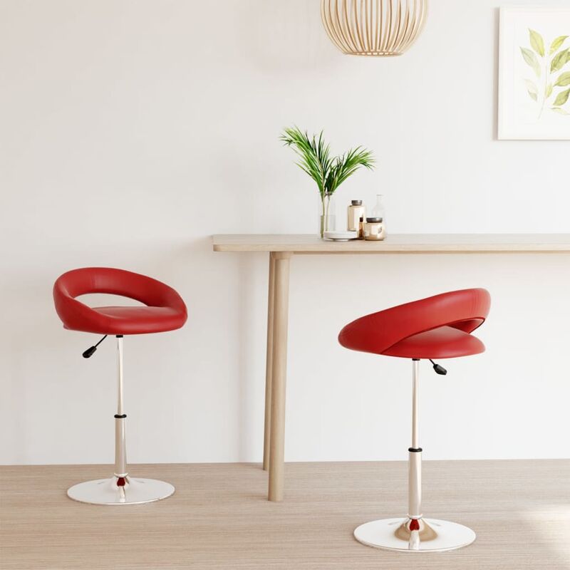 

Sillas de comedor giratorias 2 uds cuero sintético rojo tinto
