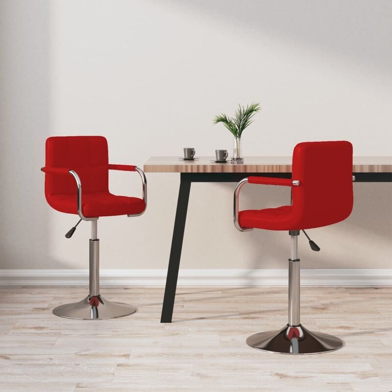 

Sillas de comedor giratorias 2 uds cuero sintético rojo tinto