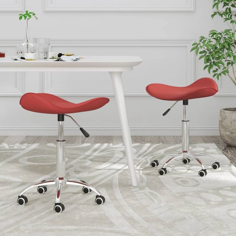 

Sillas de comedor giratorias 2 uds cuero sintético rojo tinto
