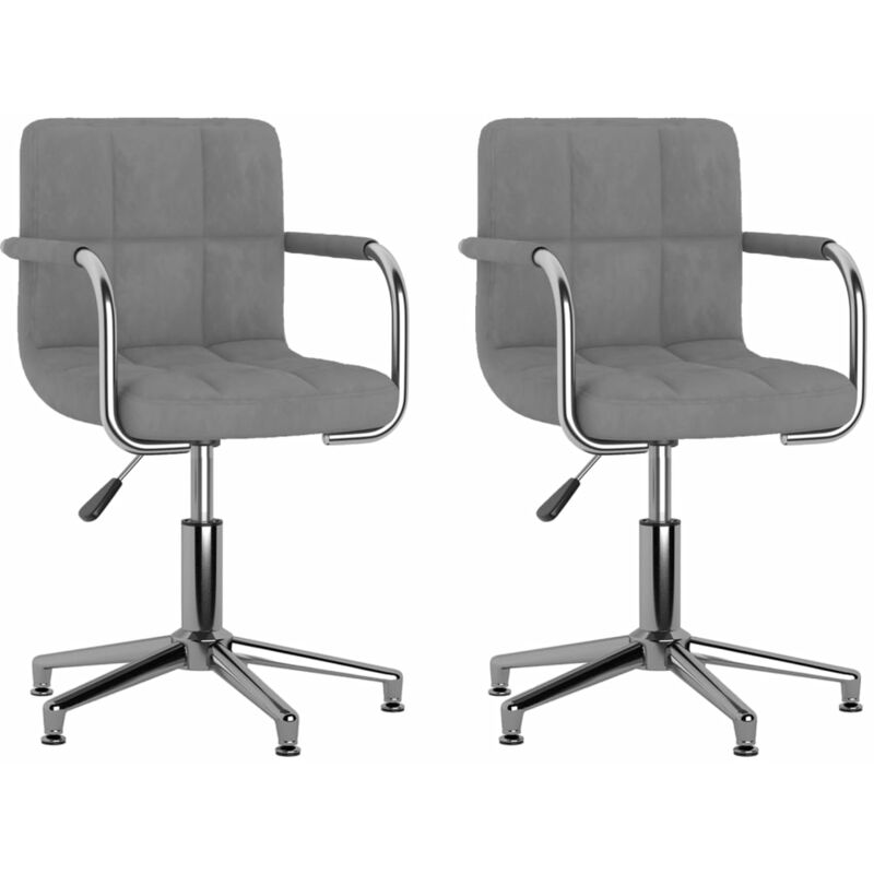 

Sillas de comedor giratorias 2 uds de terciopelo gris claro