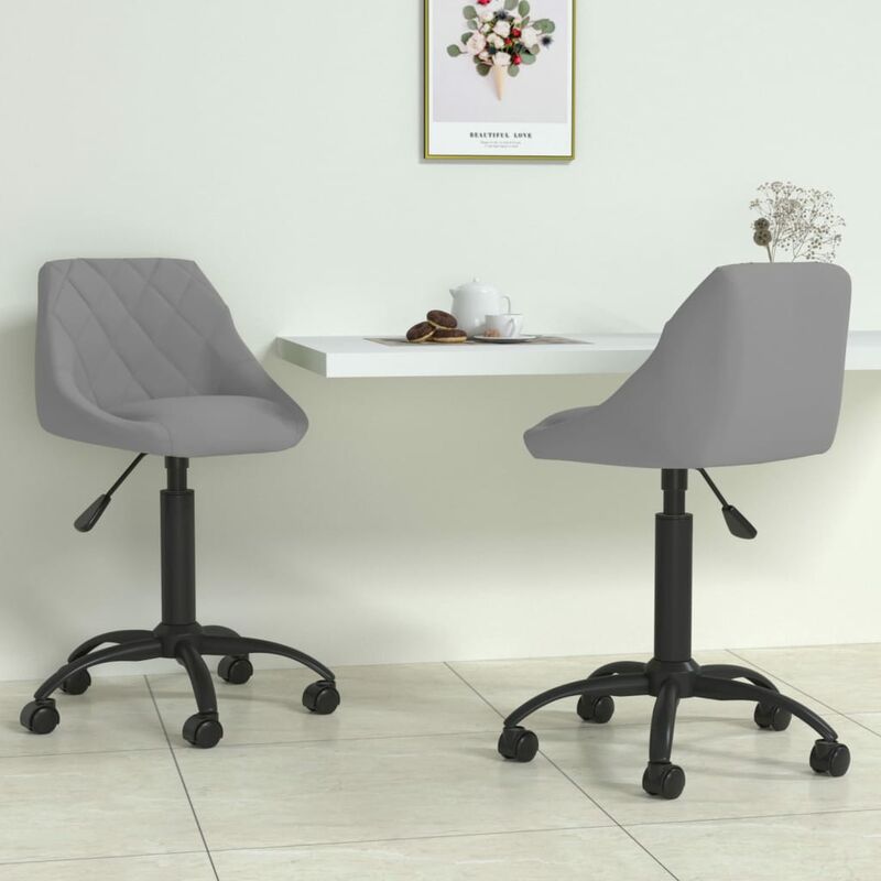 

Sillas de comedor giratorias 2 uds de terciopelo gris claro