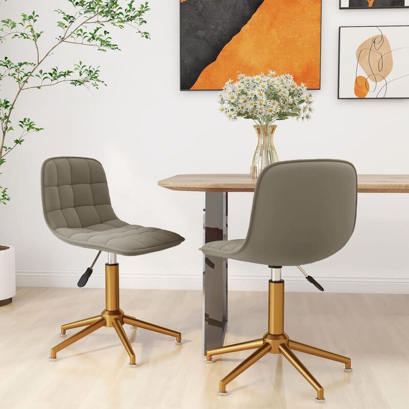 

Sillas de comedor giratorias 2 uds de terciopelo gris claro