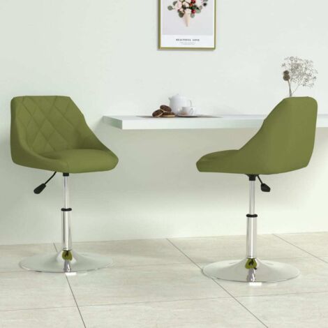 Sillas de comedor giratorias 2 uds de terciopelo verde claro