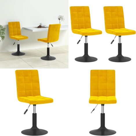 Sillas de comedor giratorias 2 uds terciopelo amarillo mostaza - Sillas de comedor - Sillas de salón