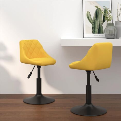 Sillas de comedor giratorias 2 uds terciopelo amarillo mostaza vidaXL
