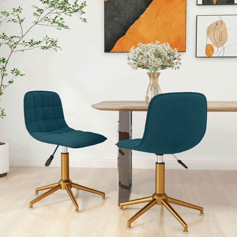 

Sillas de comedor giratorias 2 uds terciopelo azul