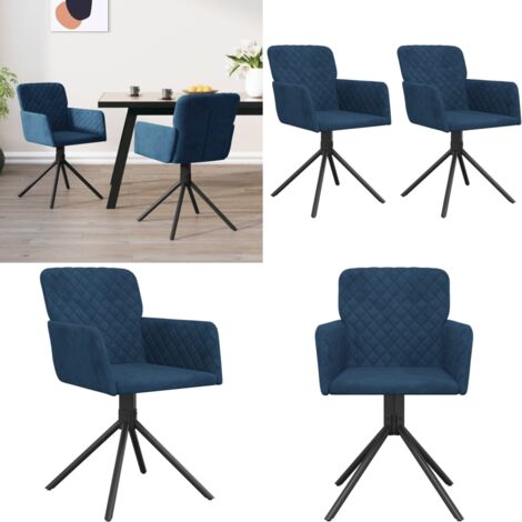 Sillas de comedor giratorias 2 uds terciopelo azul - Sillas de comedor - Sillas de comedor azul