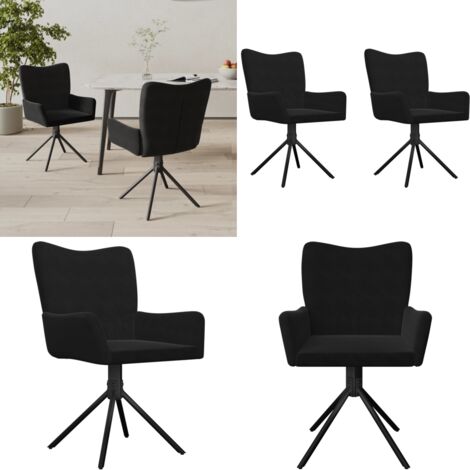 Sillas de comedor giratorias 2 uds terciopelo negro - Sillas de comedor - Sillas de comedor giratorias