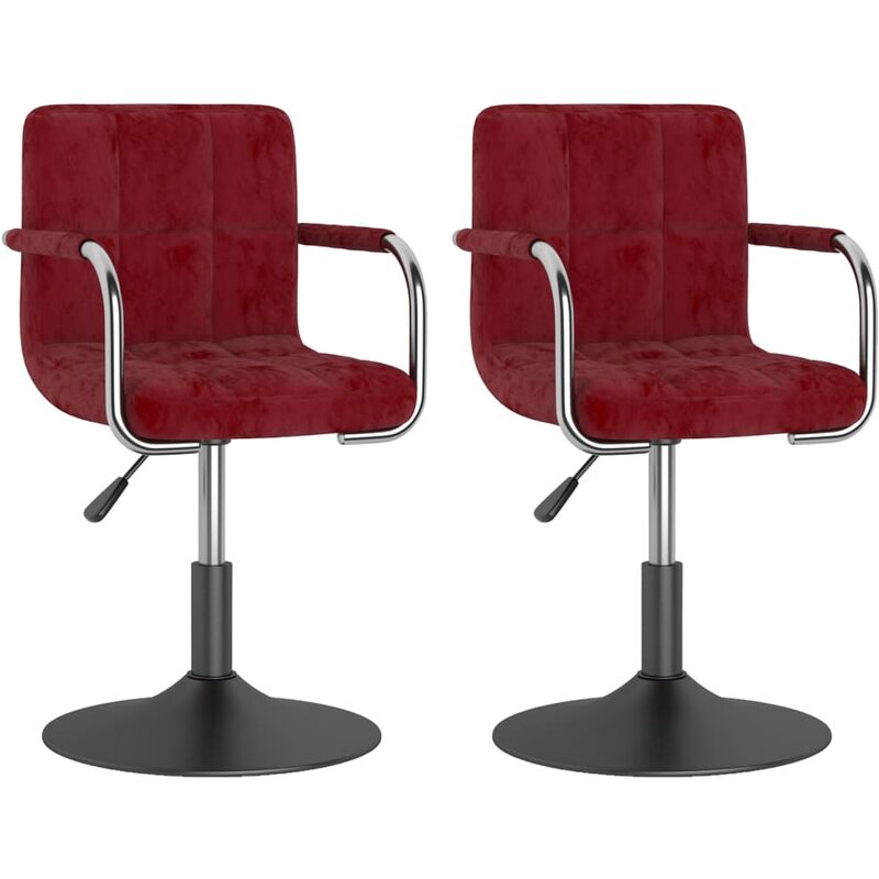 

Sillas de comedor giratorias 2 uds terciopelo rojo tinto