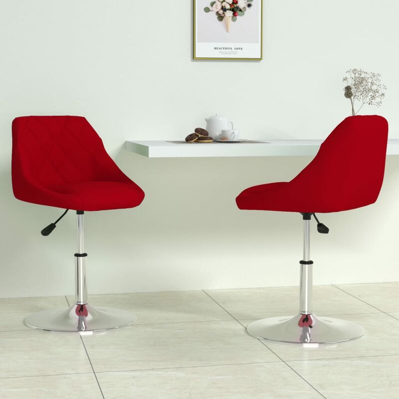

Sillas de comedor giratorias 2 uds terciopelo rojo tinto