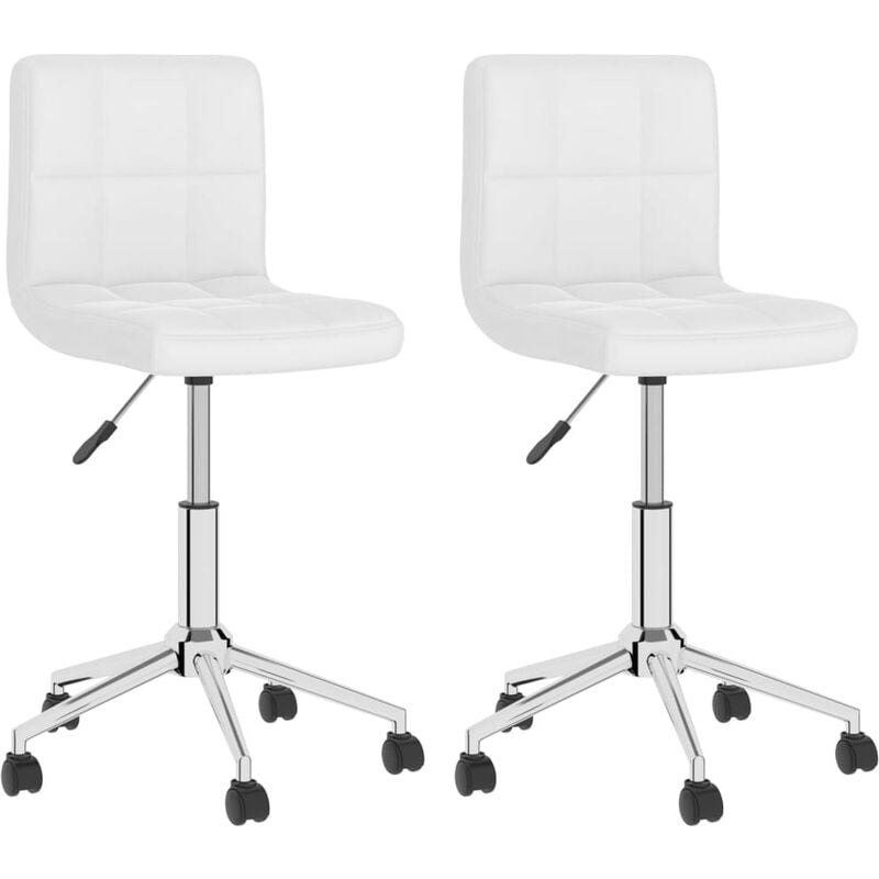 

Sillas de comedor giratorias 2 unidades cuero sintético blanco