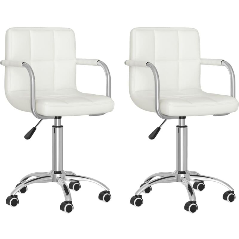 

Sillas de comedor giratorias 2 unidades cuero sintético blanco