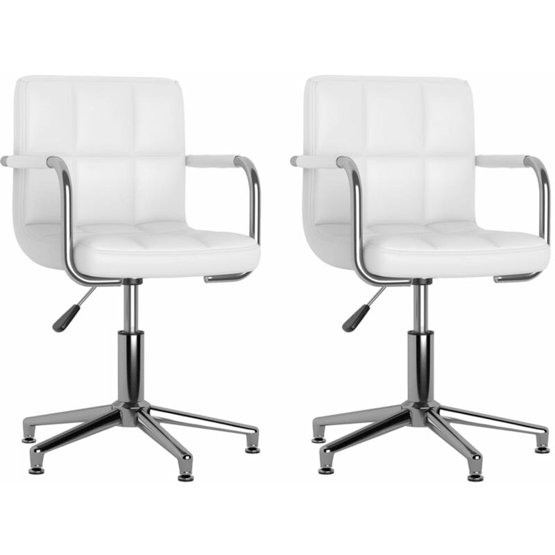 

Sillas de comedor giratorias 2 unidades cuero sintético blanco