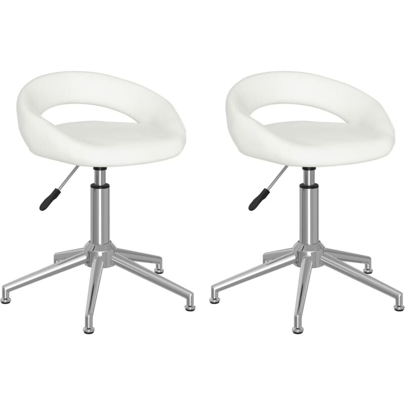 

Sillas de comedor giratorias 2 unidades cuero sintético blanco