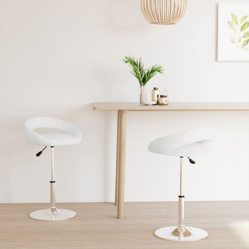 

Sillas de comedor giratorias 2 unidades cuero sintético blanco