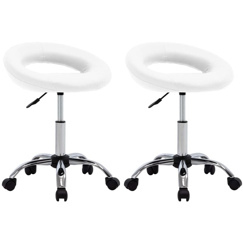 

Sillas de comedor giratorias 2 unidades cuero sintético blanco