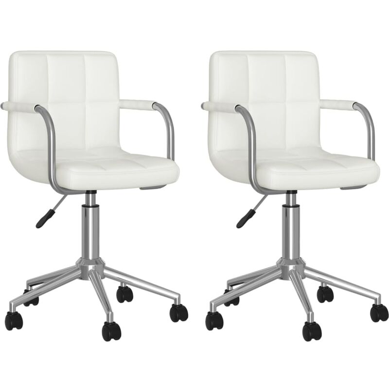 

Sillas de comedor giratorias 2 unidades cuero sintético blanco