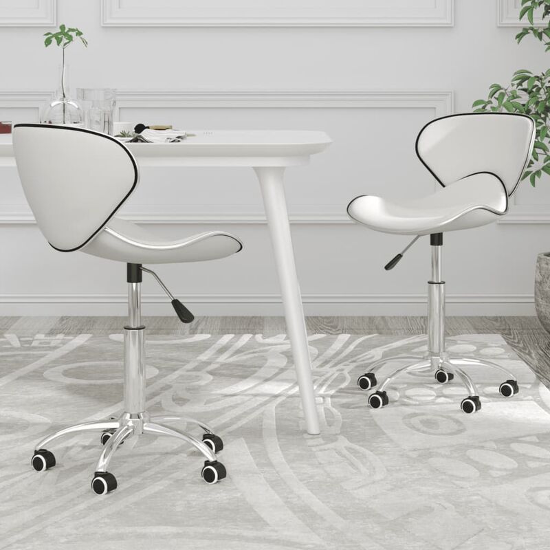 

Sillas de comedor giratorias 2 unidades cuero sintético blanco