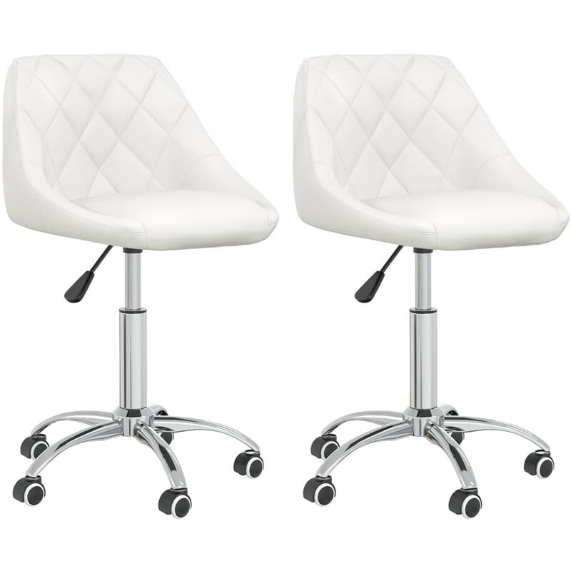 

Sillas de comedor giratorias 2 unidades cuero sintético blanco