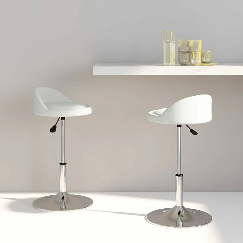 

Sillas de comedor giratorias 2 unidades cuero sintético blanco