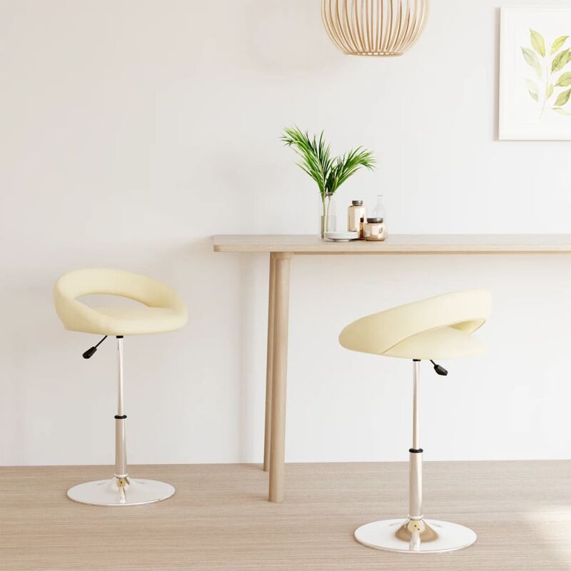 

Sillas de comedor giratorias 2 unidades cuero sintético crema