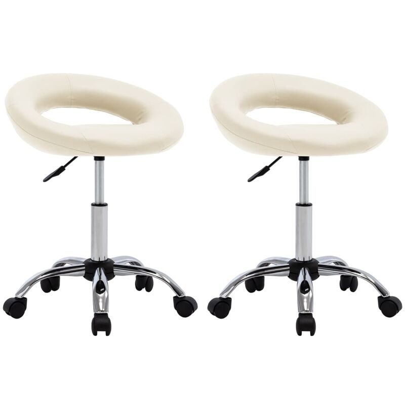 

Sillas de comedor giratorias 2 unidades cuero sintético crema
