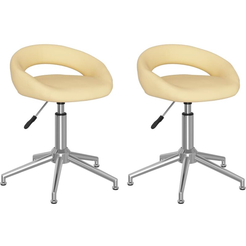 

Sillas de comedor giratorias 2 unidades cuero sintético crema
