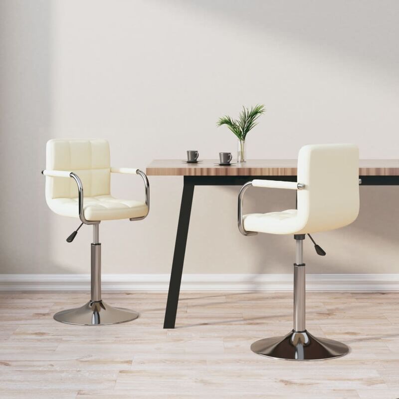 

Sillas de comedor giratorias 2 unidades cuero sintético crema