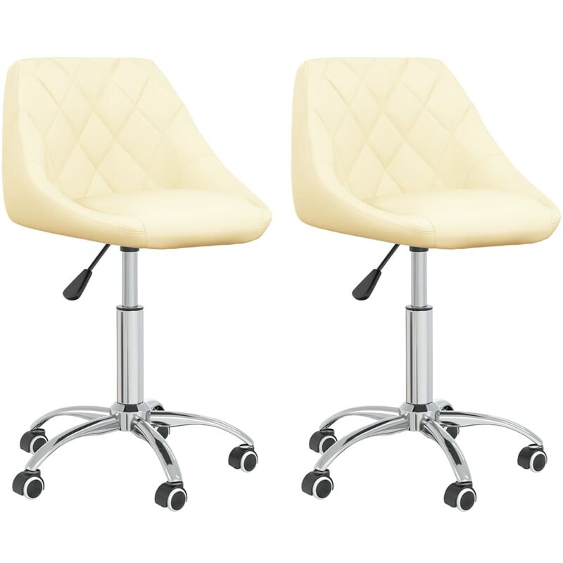 

Sillas de comedor giratorias 2 unidades cuero sintético crema
