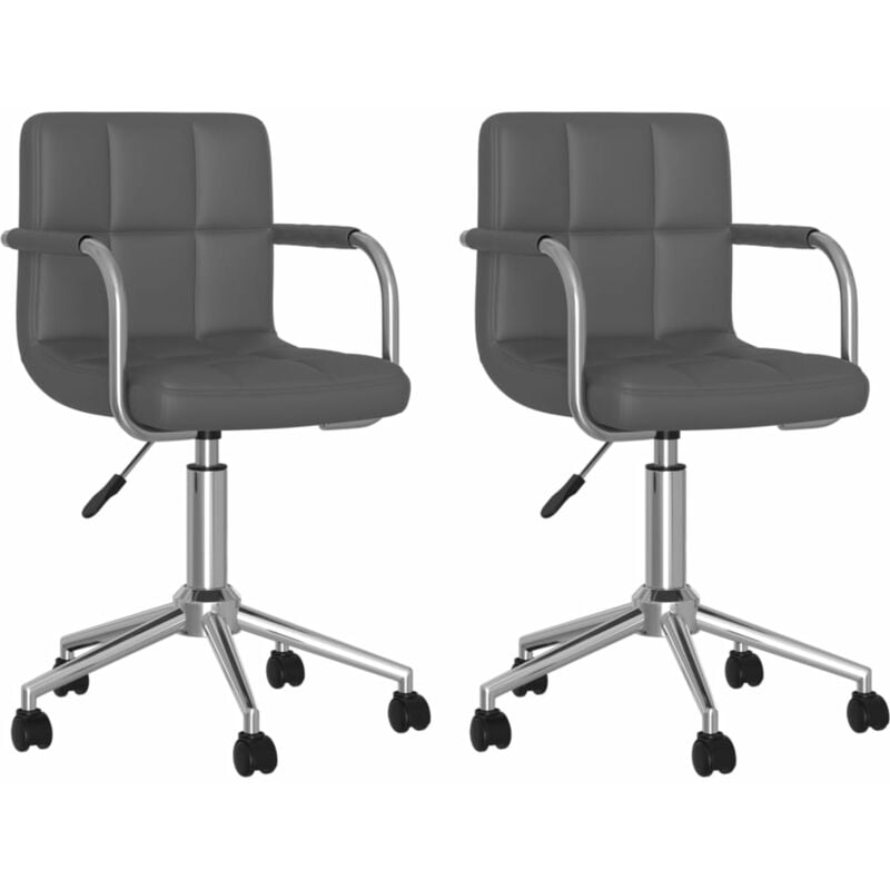 

Sillas de comedor giratorias 2 unidades cuero sintético gris