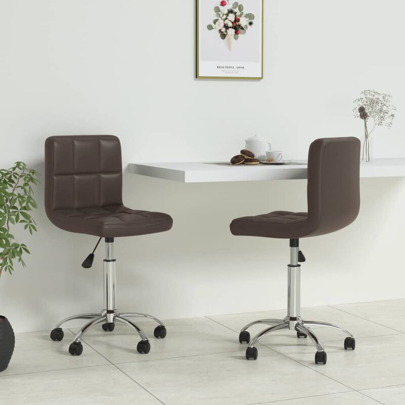 

Sillas de comedor giratorias 2 unidades cuero sintético marrón